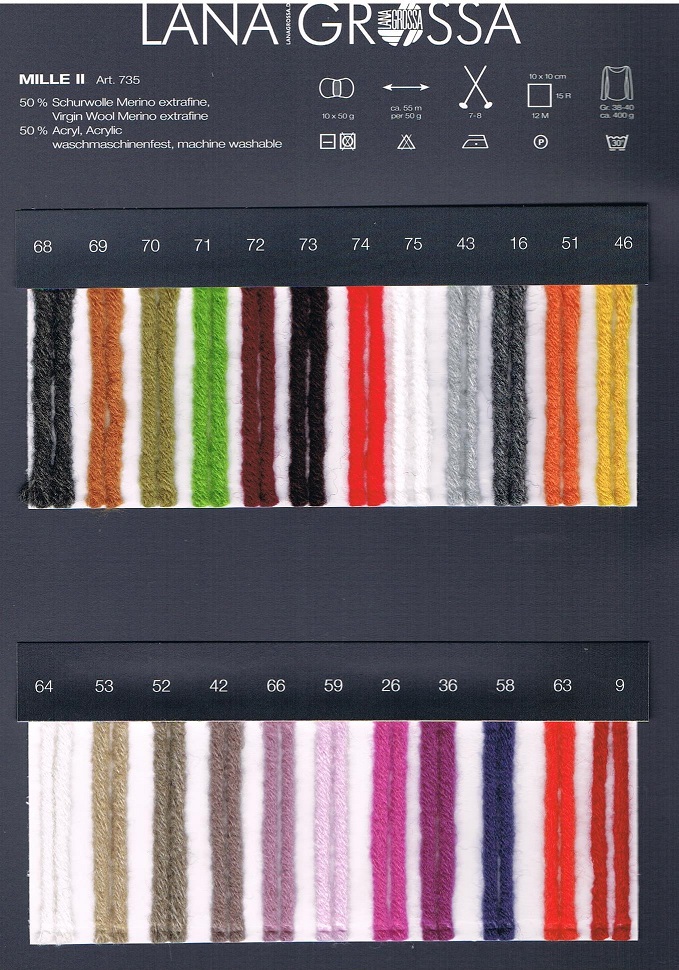 Mille II - kleurenkaart